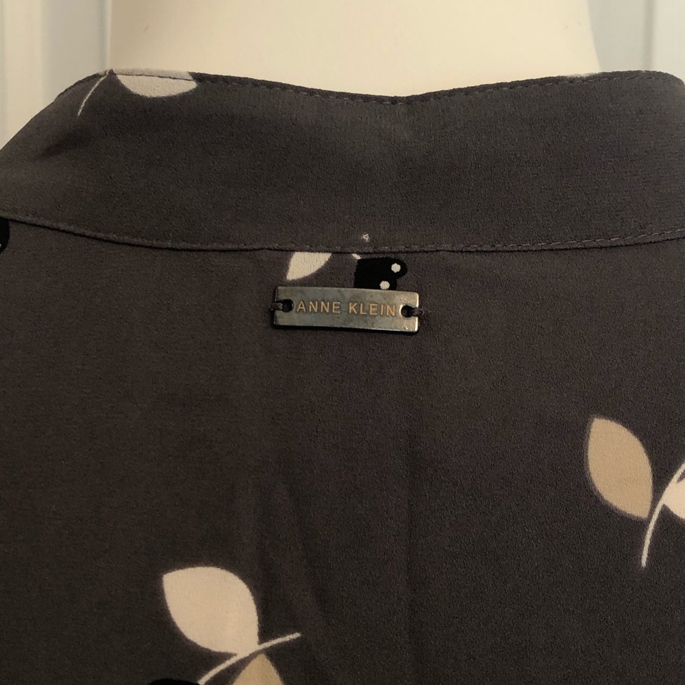 Anne Klein Gray Midi Dress with White Floral Print - Picture 11 of 14